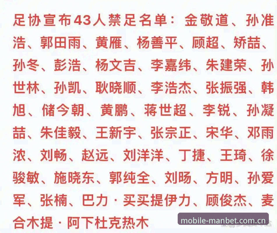 中国足协第三批禁足名单深度解析：行业整顿与体育平台观赛指南